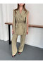 Tie-Detail Belted Blazer Vest Set Pant Suit