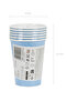Light Blue Paper Cups 250ml (8.5oz) Pack of 6 Disposable Party Cups - 4