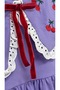 Girls' Dress with Cherry Embroidered Collars - 2