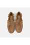 Women's Beige Gold Bead Accessories Suede Leather Loafers - 6