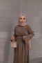 Women's Modal Kupra Tesettür Dress with Wide Cuffs, Gold Buckle and Belt Accessories (Code:Js26 Modal 002) - 2