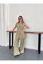 Gold Buttoned Vest Set Trouser Suit with Pencil Pants - 5