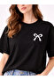 Women's Black Oversized Kurdale Printed Stylish T-Shirt with Cotton Strands - 3