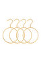 4 Pieces Ring Gold Color Metal Accessory Hanger 24.5X16X0.5 - 5