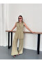 Gold Buttoned Vest Set Trouser Suit with Pencil Pants - 4