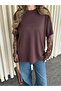 Brown Lace-Sleeve Blouse - 1049 - 4