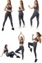 Smoked Women's Set Pocketed Sports Leggings and Zippered Bustier Set - Yoga Fitness - Plates Set - 2