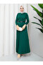 Women's Draped Ruched Pleated Belt Piece Hijab Dress