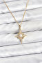 Steel Chain Gold Color Pole Star Model Zircon Stone Women's Necklace - 2