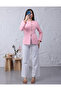 Pink Stylish Women's Blazer Jacket with Gold Button Detail - 8