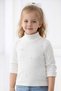 Girl's Half Fisherman Spring Blouse Ribbed Knit with Staple Detail
