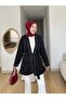 Kimono Jacket with Belted Embroidery Detail - Suitable for Hijab Wear - 2