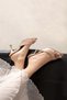 Franco Women's Heeled Patent Leather Shoes Sandals Ten