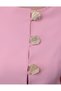 Pink Stylish Women's Blazer Jacket with Gold Button Detail - 6