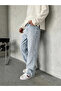 Men's Baggy Laser Print Patterned Jean Denim Trousers - 2