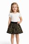Girl's Gold Sequin Detailed Mini Skirt - Combed Cotton Inner Lining - Gold - 7-8 Years - 3
