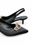 Women's Satin Medium Heel Stiletto Colorful Buckled - 7