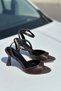 Rez Women's Brown Pearl Shiny Pointed Toe B Ankle-Tie Stylish Heeled Shoes
