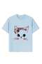 Girl's Cat Printed Oversized Comfortable Daily Use Combed Cotton T-Shirt - 3
