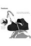 YOYO 0+ Newborn Pack - Includes Mattress, Hood, Head Support & Foot Cover - Black - 4