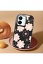 Vivo Y77T/Y78M Compatible Shock-Absorbing Camera Protected Black Silicone Case Floral Print - 2