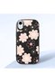 iPhone Xr Compatible Shock-Absorbing Camera Protected Black Silicone Case Floral Print