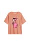 Pink Panther V2 Printed Relaxed Fit Yavruağzı Women's Tshirt