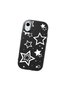iPhone Xr Compatible Camera Protected Black Soft Silicone Phone Case Star Patterned