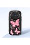 Vivo X300 Compatible Camera Protected Black Soft Silicone Phone Case Butterfly Patterned - 3
