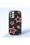 Samsung Galaxy A23 Compatible Camera Protected Black Soft Silicone Phone Case Pink Star - 3