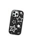 iPhone 16 Pro Max Compatible Camera Protected Black Soft Silicone Phone Case Star Patterned