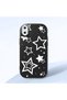 iPhone X Compatible Camera Protected Black Soft Silicone Phone Case Star Patterned - 3