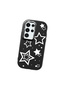 Samsung Galaxy S23 Ultra Compatible Camera Protected Black Soft Silicone Phone Case Star Patterned