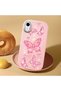 iPhone Xr Compatible Camera Protected Pink Soft Silicone Phone Case Butterfly Patterned - 2