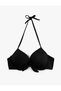 Black Women Matte Fabric Polyamide Bikini Top