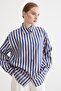 Levuru Long Sleeve Thick Laci-Beige Striped Long Shirt - 6