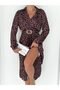 Chocolate Polka Satin Dress - 4
