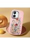 Redmi 13C Compatible Camera Protected Pink Soft Silicone Phone Case Floral Print - 2