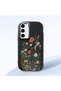 Samsung Galaxy S23 Fe Compatible Camera Protected Black Soft Silicone Phone Case Floral Print - 3