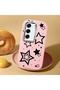 Tecno Camon 40 Compatible Camera Protected Pink Soft Silicone Phone Case Star Patterned - 2