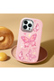 iPhone 13 Pro Max Compatible Camera Protected Pink Soft Silicone Phone Case Butterfly Patterned - 2