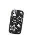 Samsung Galaxy A12 Compatible Camera Protected Black Soft Silicone Phone Case Star Patterned