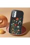 Samsung Galaxy F23 Compatible Camera Protected Black Soft Silicone Phone Case with Flower Pattern - 2