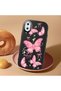 iPhone X Compatible Camera Protected Black Soft Silicone Phone Case Butterfly Patterned - 2