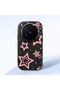 Vivo X300 Pro Compatible Camera Protected Black Soft Silicone Phone Case Pink Star - 3