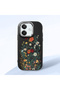 Oppo A3X 4g Compatible Camera Protected Black Soft Silicone Phone Case Floral Print - 3