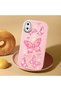 iPhone X Compatible Camera Protected Pink Soft Silicone Phone Case Butterfly Patterned - 2