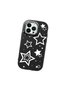 iPhone 12 Pro Compatible Camera Protected Black Soft Silicone Phone Case Star Patterned