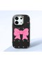 Redmi Note 13 Pro 5g Compatible Camera Protected Black Soft Silicone Phone Case Bowknot Patterned - 3