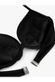 Black Women Matte Fabric Polyamide Bikini Top - 2